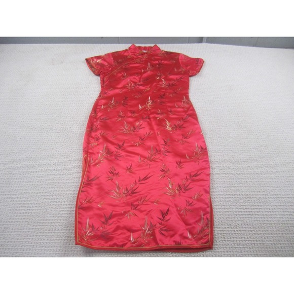 Startas Other - Star Dress Womens 38 Red Gold Bamboo Cheongsam Qipao Chinese‎ Traditional Short